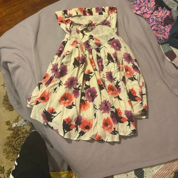 Forever 21 Floral Dress with Pink and Purple Accents - Picture 3 of 4